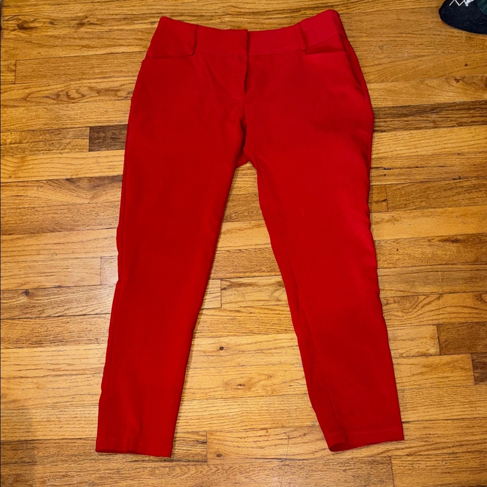 DOTS Red Ankle Length Stretch Dress Pants | Women's Size 7/8